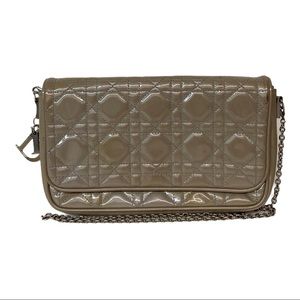 Dior Cannage Patent Wallet On Chain